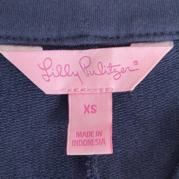 Lilly Pulitzer Callista High Collar Zip Front Shift Dress in True Navy - Size XS - Picture 6 of 8